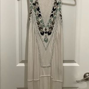 Free People Adella Embroidered Jersey Tunic Top/Dress